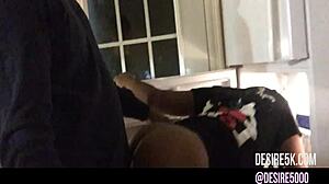 Real black milf fucked doggystyle in refrigerator first time