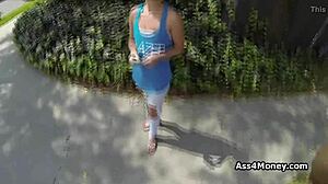 Icy Blonde Teen Gets Pounded Hard in Public Back Alley