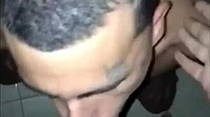 hot gay sex in the barbershop with bareback oral