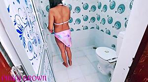 Hot indian couple gettin’ wet in shower sex, oops!