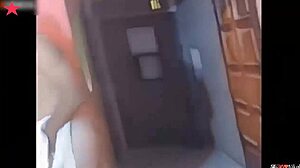 Stepmother leaves, and I sneak to suck stepfather's cock in the bathroom for passionate sex