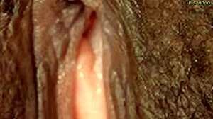 Black Ebonny's Hairy Pussy Close-Up