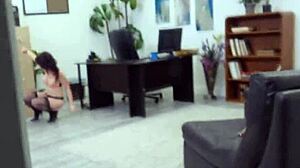 Handcuffed Lingerie Teen Sucks Hard in Office POV with Intense Desire