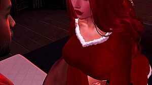 redhead and black guy share christmas cheer together