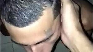 hot gay sex in the barbershop with bareback oral