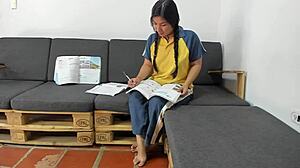 Amateur Couple Fucks During Study Session