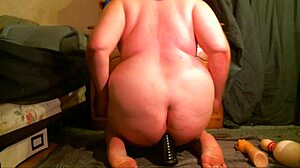 Self Fucking Her Gaping Whore Ass! BBW Anal Action!