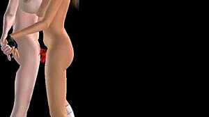 Damn! 3D Lesbian Cartoon SEX Rocks!