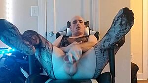 Sissy in Fishnet Stocks Gaping Ass Hardcore