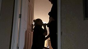 Thrilling Risk Of Getting Caught Having Sex In Hotel Doorway