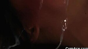 Feisty Model Takes Cum Shots on Face After Sucking Every Drop Dry