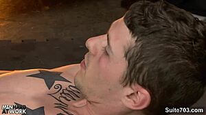 gay mechanics suck big cocks in garage!