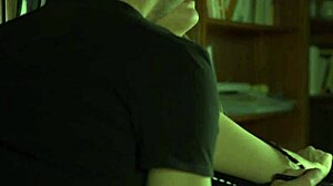 Miriam Prado Undresses Kinky In Library