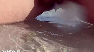 shaved wife pees openly on public beach, so daring