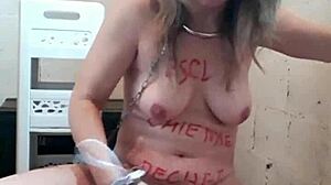 Slave Trains In Cave With Toys BDSM Humiliation