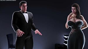 Uh, fångad styvmammas busty vän, nu vill hon min stora kuk också