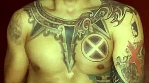 look at this mexican joker cosplay guy masturbating his cock