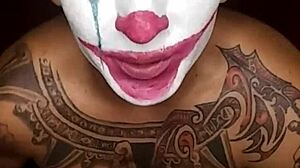 look at this mexican joker cosplay guy masturbating his cock