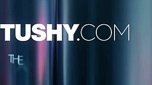 УАУ! Tushy европейска красавица се разтваря широко за шефа на мъжа си с кремпай