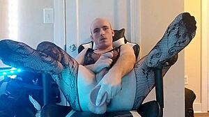 Sissy in Fishnet Stocks Gaping Ass Hardcore