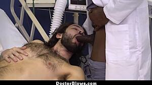 Doctor happily pumps semen straight into twink’s ass at hospital. DoctorBlows ensures bareback office relief!
