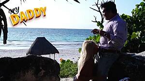 I fucked my friend's girlfriend on the beach with big tits 😈