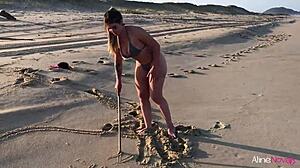 Blonde Girl on the Beach Bends Over for Doggystyle Sex with Fan in Outdoor Anime