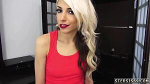 Hairy Italian Teen Masturbates as Suspended Step Sis