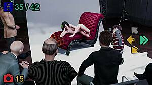 I love this fashion business game where the blonde does yoga nude and gets fucked wet