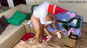 Young Petite Teen Prepares Christmas Dinner At Home