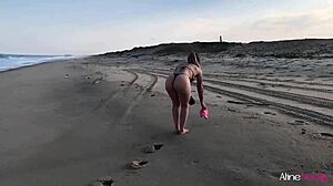 Blonde Girl on the Beach Bends Over for Doggystyle Sex with Fan in Outdoor Anime