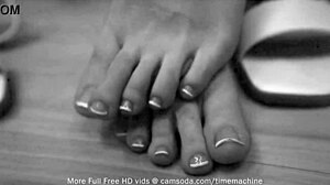 Whoa, this amateur housewife fingers her shaved pussy and asshole with a huge dildo until massive orgasm