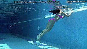 Stunning Russian Jessica Lincoln Strips by Hungarian Beach Pool