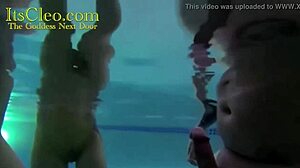 Gagging Cock Suckers Cleo and Annie Knight Get Cum Underwater