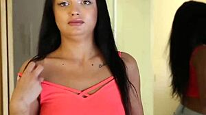 gorgeous european babe sucking monster cock with small tits