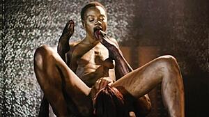 artsy lesbian body paint with alexis fawx ana foxxx.