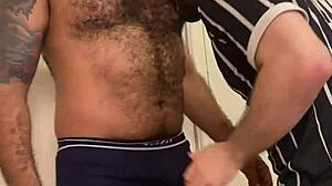 Hot bear fucked me bareback with my panties on, interracial monster cock?