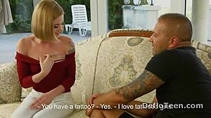 Slim blonde Alexa Glukoza masters deep throat skills