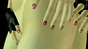 two cute girls kissing and rubbing pussy in 3d anime