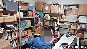 Attractive thief sucking dick and getting stuffed