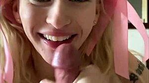 Emma Rosie picks up a guy for a hot blowjob hookup, ending with a facial.