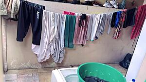 Neighbor secretly films me naked in the backyard, then I give him my dripping pussy