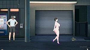 Shameless milf exhibicionista showing off big tits and ass