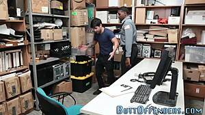 Black gay thief caught after hardcore anal and cumshot