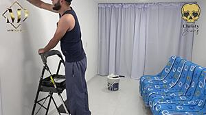 I Took My Friend's Challenge and Fucked the Painter Hard