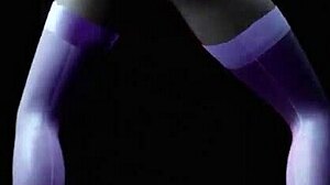 Hot Blonde Performs Striptease Dance with Music in 3D.