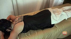 Brunette Gets Cum on Ass After Intense Massage