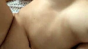 Suggestive view of Italian girlfriend destroying her shaved pussy