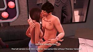 Tipsy stars kiss passionately in 3d hentai preview version!