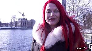 german scout picks up redhead milf for casting fuck